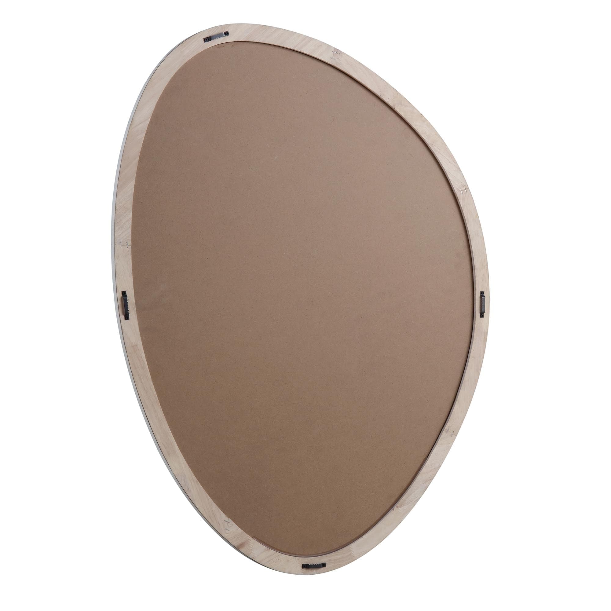 Edo Irregular Pebble Large Wooden Mirror 160 x 120 cm, Washed White